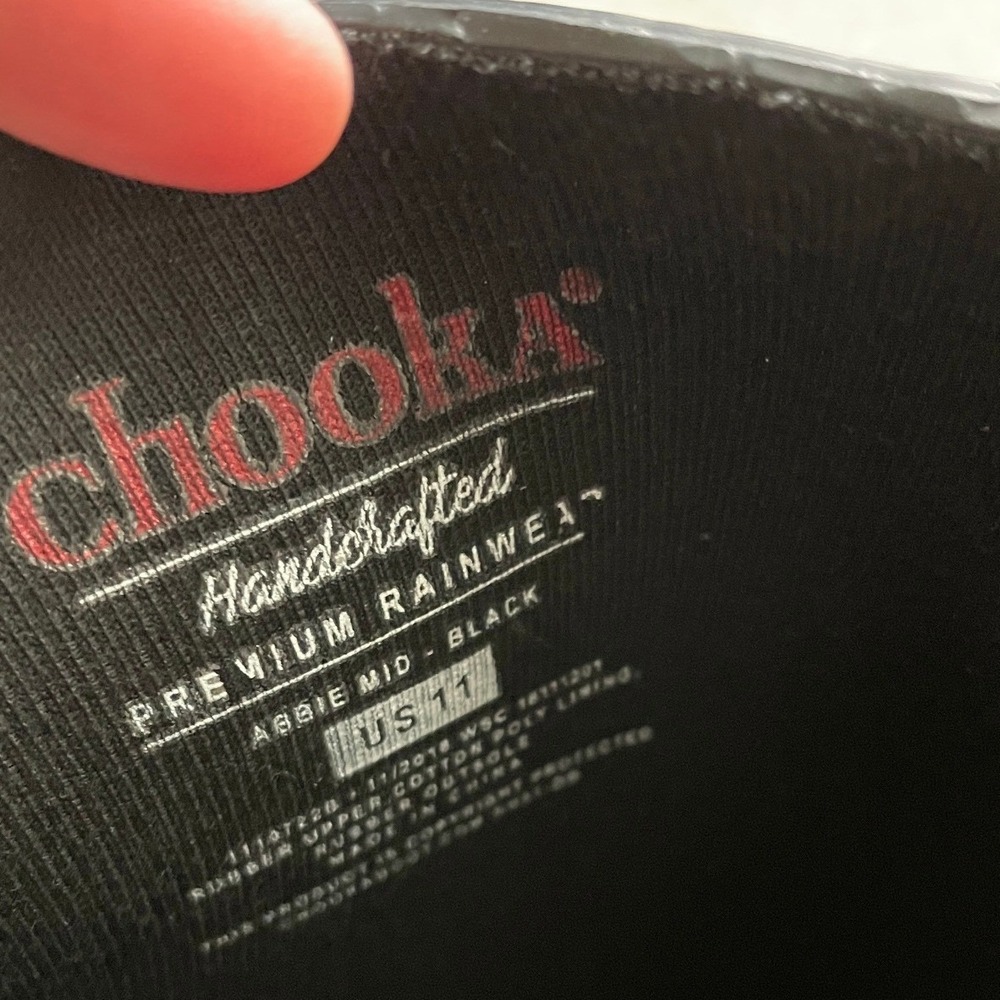 Chooka Abbie Mid Black Floral Rain Boots Womens Size 11 Waterproof Rubber - Picture 6 of 6